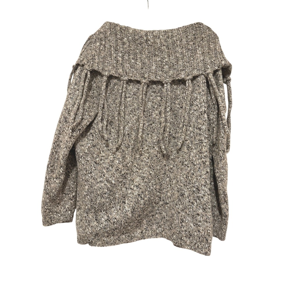 Chicos sz 3 cotton blend brown/gold wide neck comfy slouchy sweater P